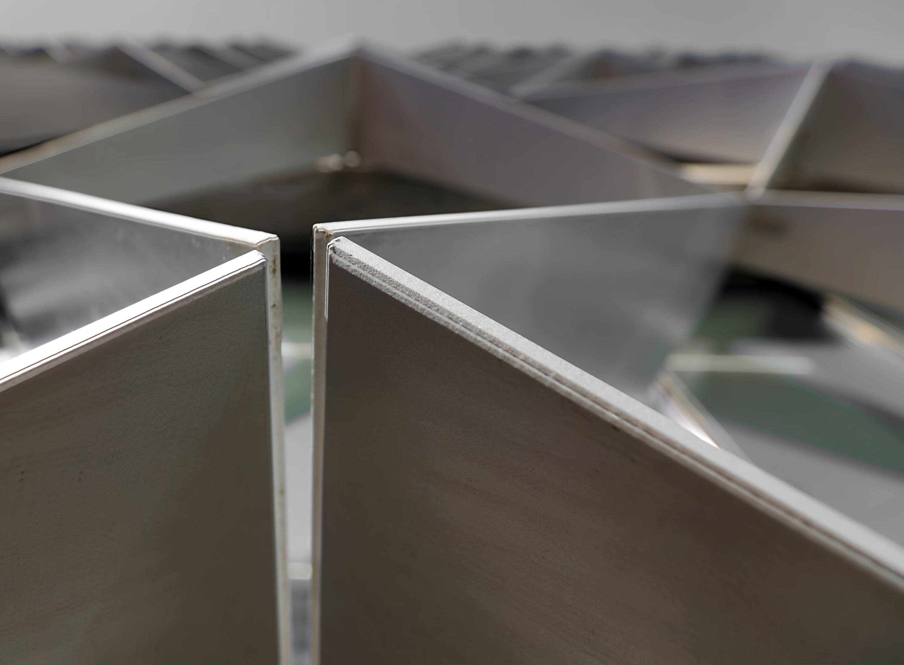 Close-up of formed steel strut fittings